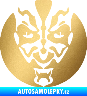 Samolepka Ďábel 001 zlatá metalíza