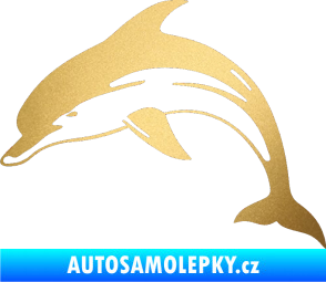 Samolepka Delfín 002 levá zlatá metalíza