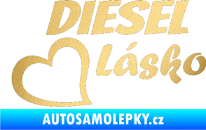 Samolepka Diesel Lásko zlatá metalíza