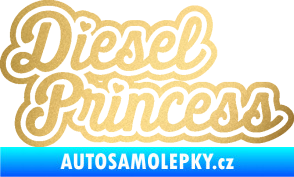 Samolepka Diesel princess nápis zlatá metalíza