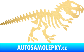 Samolepka Dinosaurus kostra 001 pravá zlatá metalíza