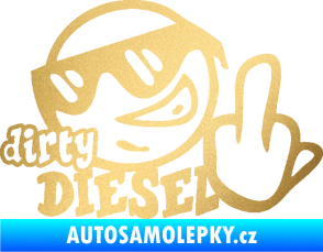 Samolepka Dirty diesel smajlík zlatá metalíza