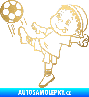 Samolepka Dítě v autě 022 levá fotbalista zlatá metalíza
