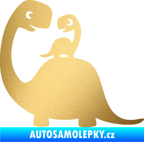 Samolepka Dítě v autě 105 levá dinosaurus zlatá metalíza