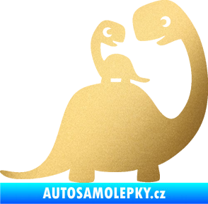 Samolepka Dítě v autě 105 pravá dinosaurus zlatá metalíza