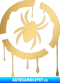 Samolepka Pavouk 001 - pravá zlatá metalíza