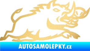 Samolepka Divoké prase 004 pravá zlatá metalíza