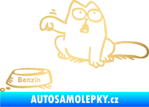 Samolepka Dolej benzín - levá zlatá metalíza