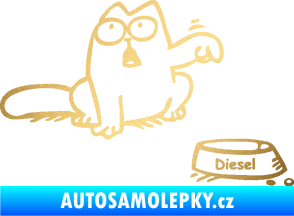 Samolepka Dolej diesel - pravá zlatá metalíza