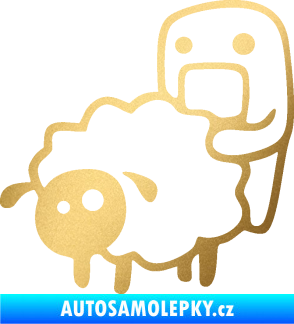 Samolepka Domo 005 levá love sheep zlatá metalíza