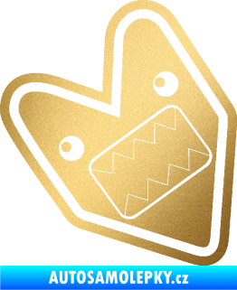 Samolepka Domo 019 wakaba jdm znak levá zlatá metalíza