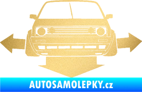 Samolepka Down and out car 002 zlatá metalíza