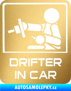 Samolepka Drifter in car 003 zlatá metalíza