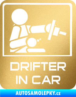 Samolepka Drifter in car 004 zlatá metalíza