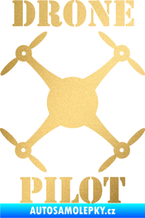 Samolepka Drone pilot  nápis  zlatá metalíza