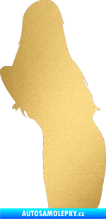 Samolepka Erotická žena 005 pravá zlatá metalíza