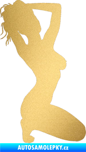 Samolepka Erotická žena 012 pravá zlatá metalíza