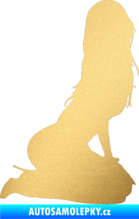 Samolepka Erotická žena 013 pravá zlatá metalíza