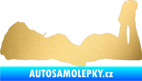 Samolepka Erotická žena 034 levá zlatá metalíza
