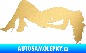 Samolepka Erotická žena 035 levá zlatá metalíza
