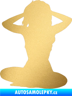 Samolepka Erotická žena 042 levá zlatá metalíza
