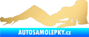 Samolepka Erotická žena 046 levá zlatá metalíza