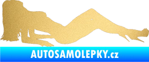 Samolepka Erotická žena 046 pravá zlatá metalíza