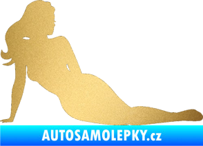 Samolepka Erotická žena 051 pravá zlatá metalíza