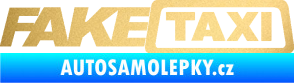 Samolepka Fake taxi nápis zlatá metalíza