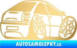 Samolepka Fiat Bravo karikatura pravá zlatá metalíza
