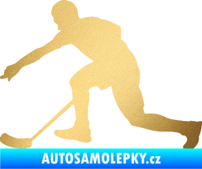Samolepka Florbal 005 levá zlatá metalíza