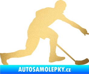 Samolepka Florbal 005 pravá zlatá metalíza