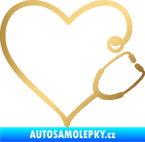 Samolepka Fonendoskop 002 pravá  zdravotní sestřička zlatá metalíza