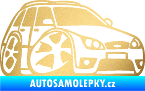 Samolepka Ford Mondeo combi karikatura pravá zlatá metalíza