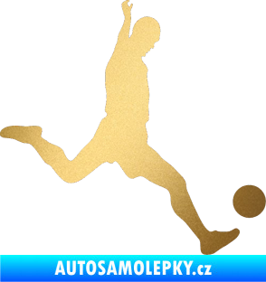 Samolepka Fotbalista 023 pravá zlatá metalíza