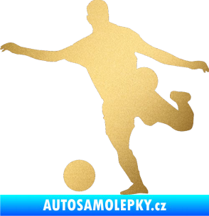 Samolepka Fotbalista 032 levá zlatá metalíza