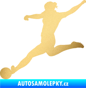 Samolepka Fotbalistka 002 levá zlatá metalíza