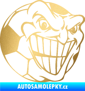 Samolepka Fotbalový míč 002 pravá zlatá metalíza