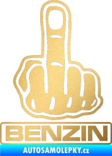 Samolepka Fuck off benzín zlatá metalíza