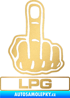 Samolepka Fuck off LPG zlatá metalíza