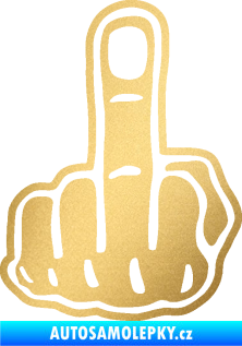 Samolepka Fuck off pravá zlatá metalíza