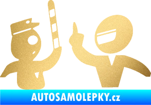 Samolepka Fuck the police 003 zlatá metalíza