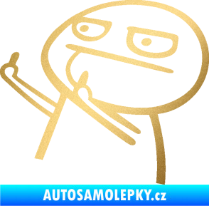 Samolepka Fuck you 003 panáček levá zlatá metalíza