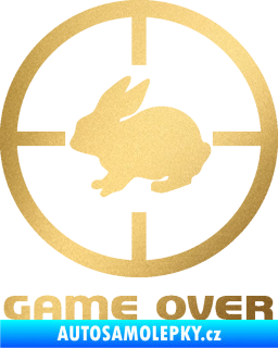 Samolepka Game over lov zajíce zlatá metalíza