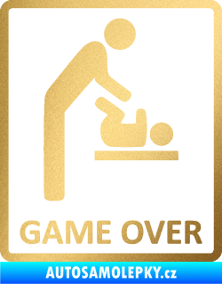 Samolepka Game over varianta baby zlatá metalíza
