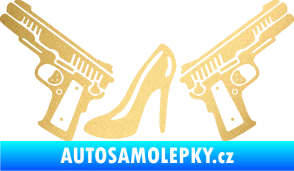 Samolepka Girl mafia 002 levá zlatá metalíza