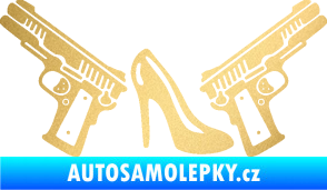 Samolepka Girl mafia 002 pravá zlatá metalíza
