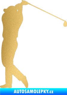 Samolepka Golfista 004 levá zlatá metalíza