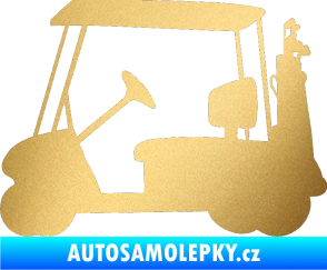 Samolepka Golfista 012 levá vozík zlatá metalíza