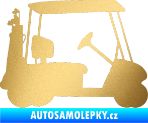Samolepka Golfista 012 pravá zlatá metalíza